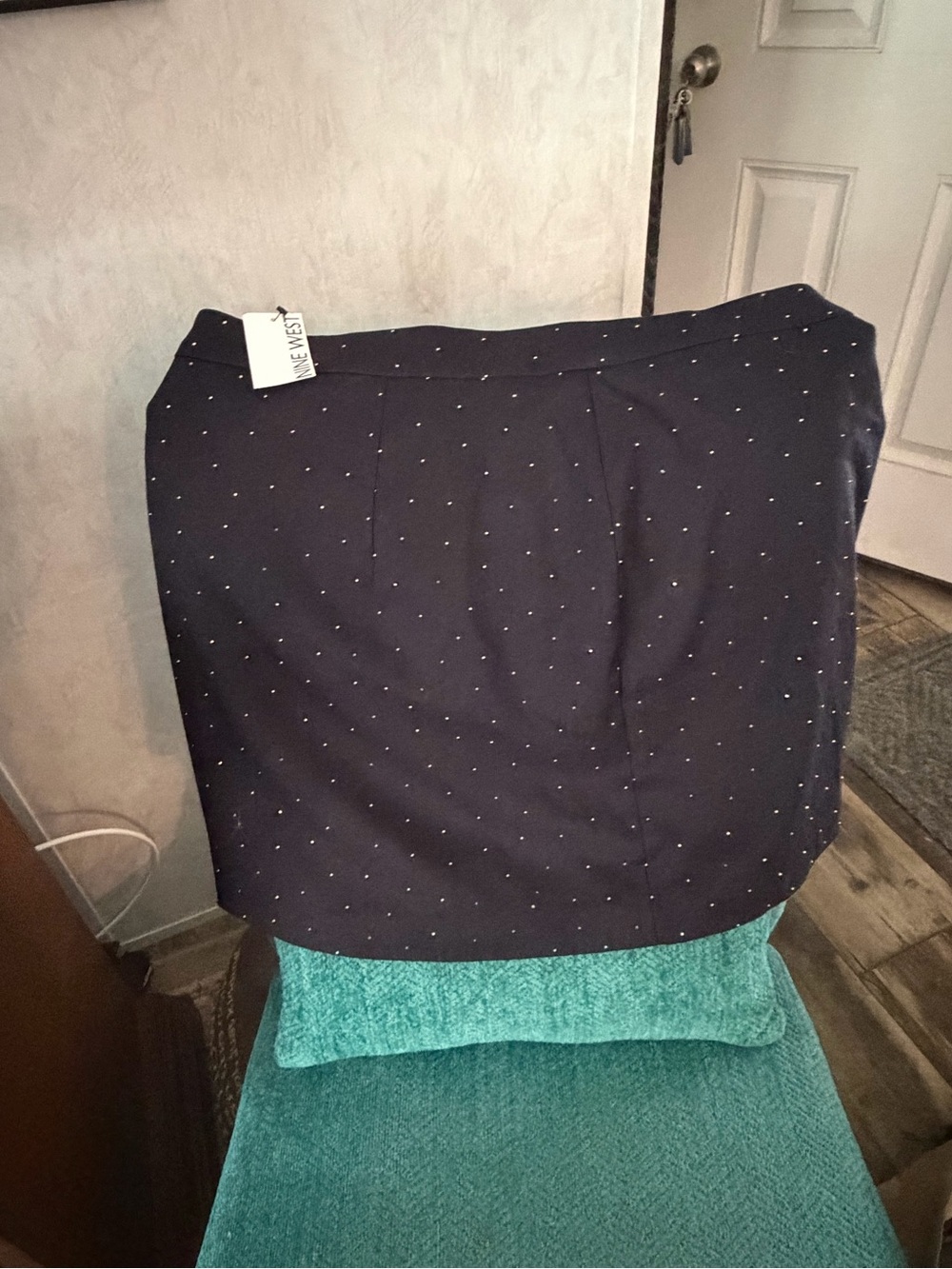 Nine West Navy Mini Skirt with White Dot Detail